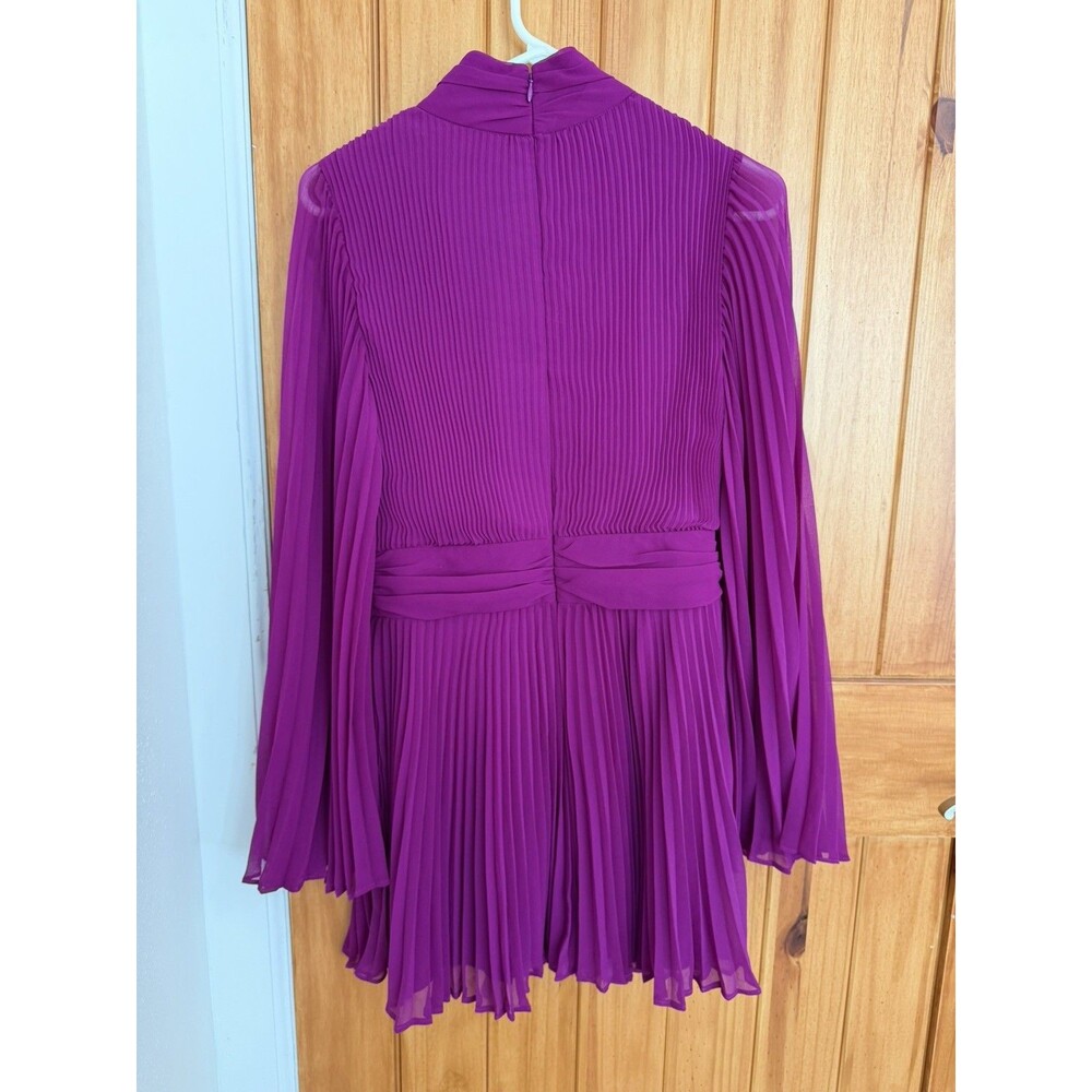 Milly Rosemary Mini Dress in Pleated Chiffon Knee Length Dress Size 4 MSRP $450 - Picture 2 of 8